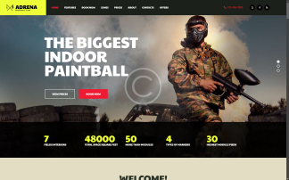 Site com tema de paintball